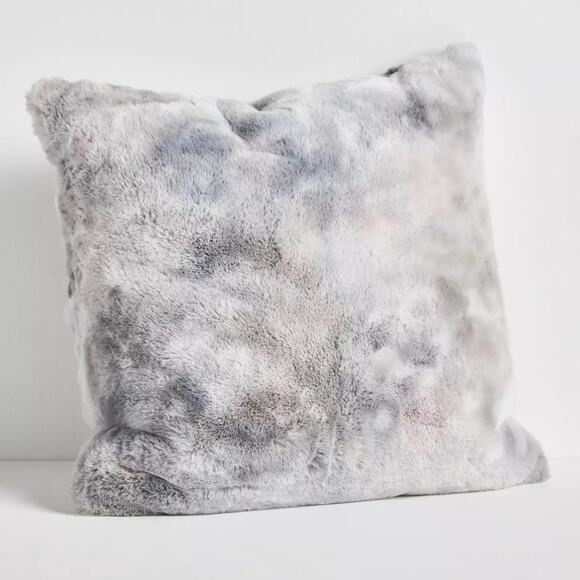 Anthropologie Luxe Sculpted Faux-Fur Pillow – Silver – Discontinued - Picture 3 of 4